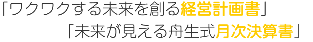 ワクワクする未来を創る経営計画書、未来が見える舟生式月次決算書